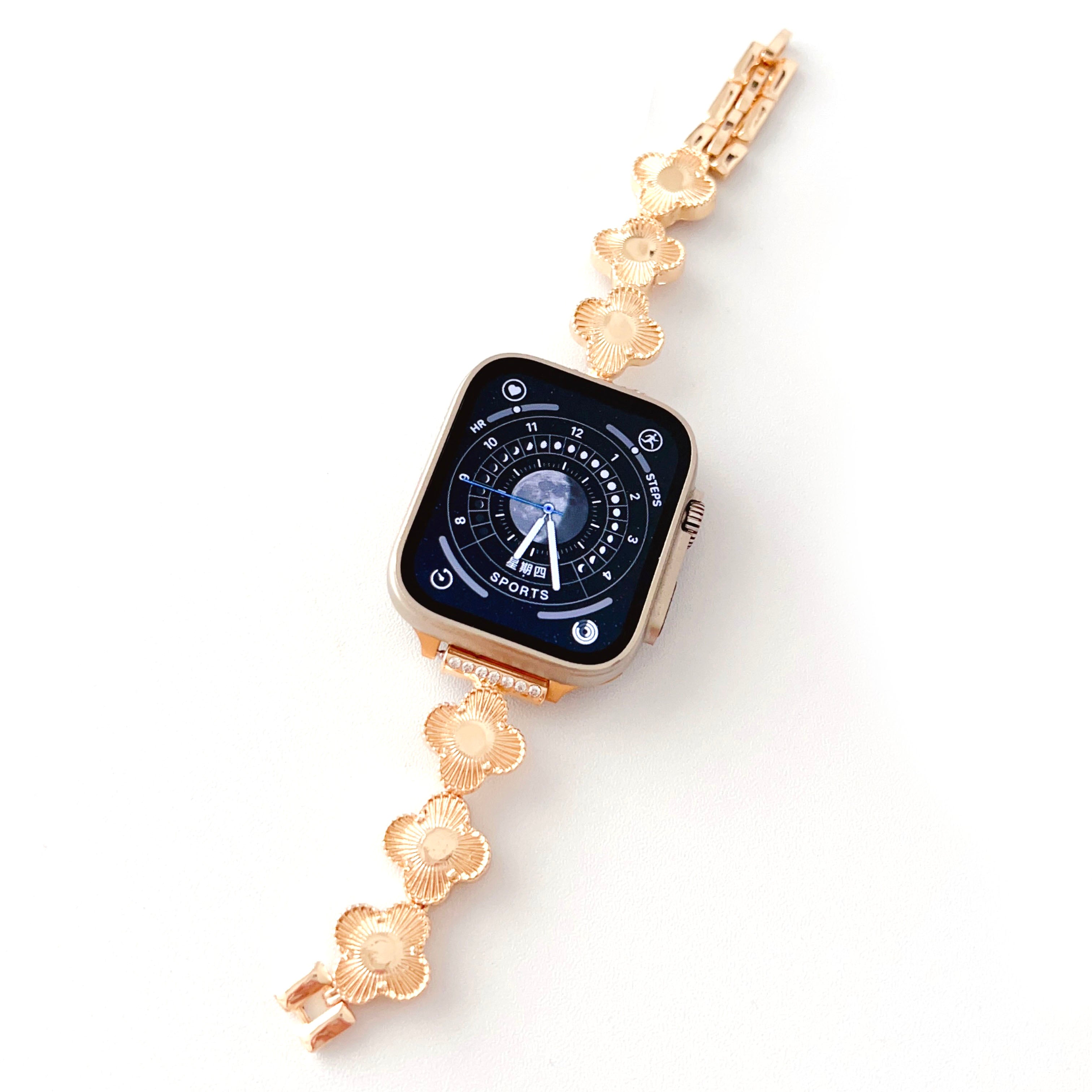 Metal Watchband for Apple Watch Ultra 2 49mm Series 9 45mm SE (2023) 44mm Ultra 49mm 8 7 45mm 6 5 4 SE (2022) SE 44mm 3 2 1 42mm Clover Charm Watch Bracelet Metal Watchband for Apple Watch Ultra 2 49mm Series 9 45mm SE (2023) 44mm Ultra 49mm 8 7 45mm 6 5 4 SE (2022) SE 44mm 3 2 1 42mm Clover Charm Watch Bracelet